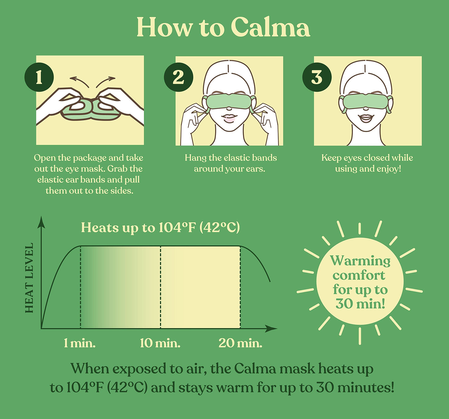 16 Pack Calma Heated Eye Mask - Hot Compress For Eye Fatigue - Helps Relief Dry Eyes, Blue Light Strain, Headaches and Dark Circles (Unscented)