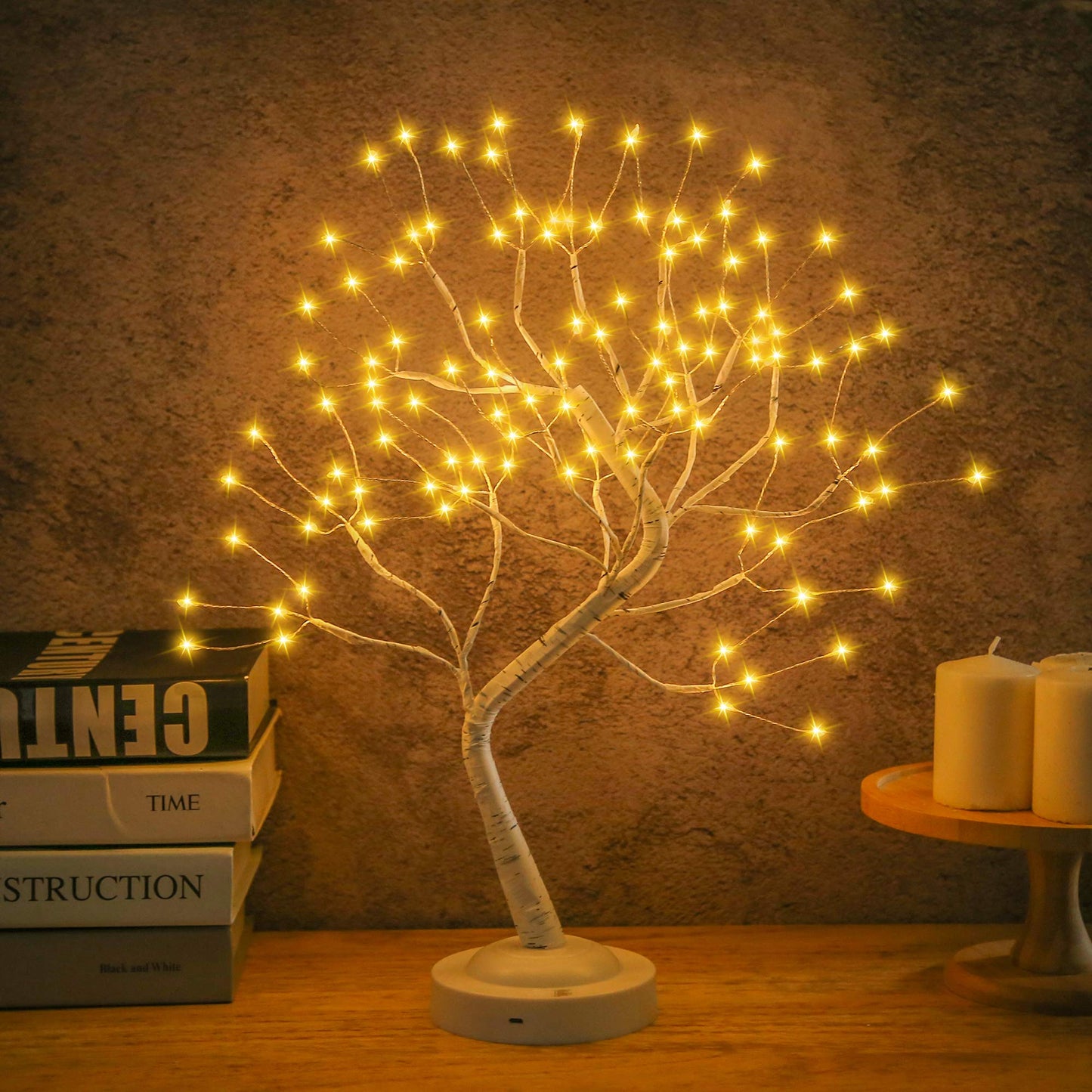 FUCHSUN $$$ 108 LED Birch Tree Light Tabletop Bonsai Fairy Tree Lamp, 8 Lighting Modes & Timer & Battery/USB Operated, Party Wedding Holiday Festival Christmas Decoration, Warm White