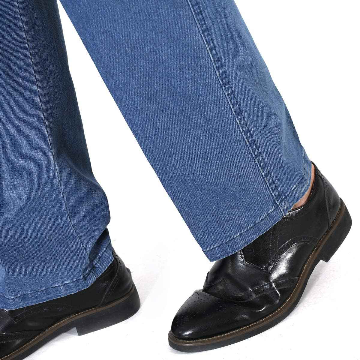 IDEALSANXUN Elastic Waist Jeans for Men Casual Loose Fit Pull On Jeans Denim Pants(Light Blue, 48x30)