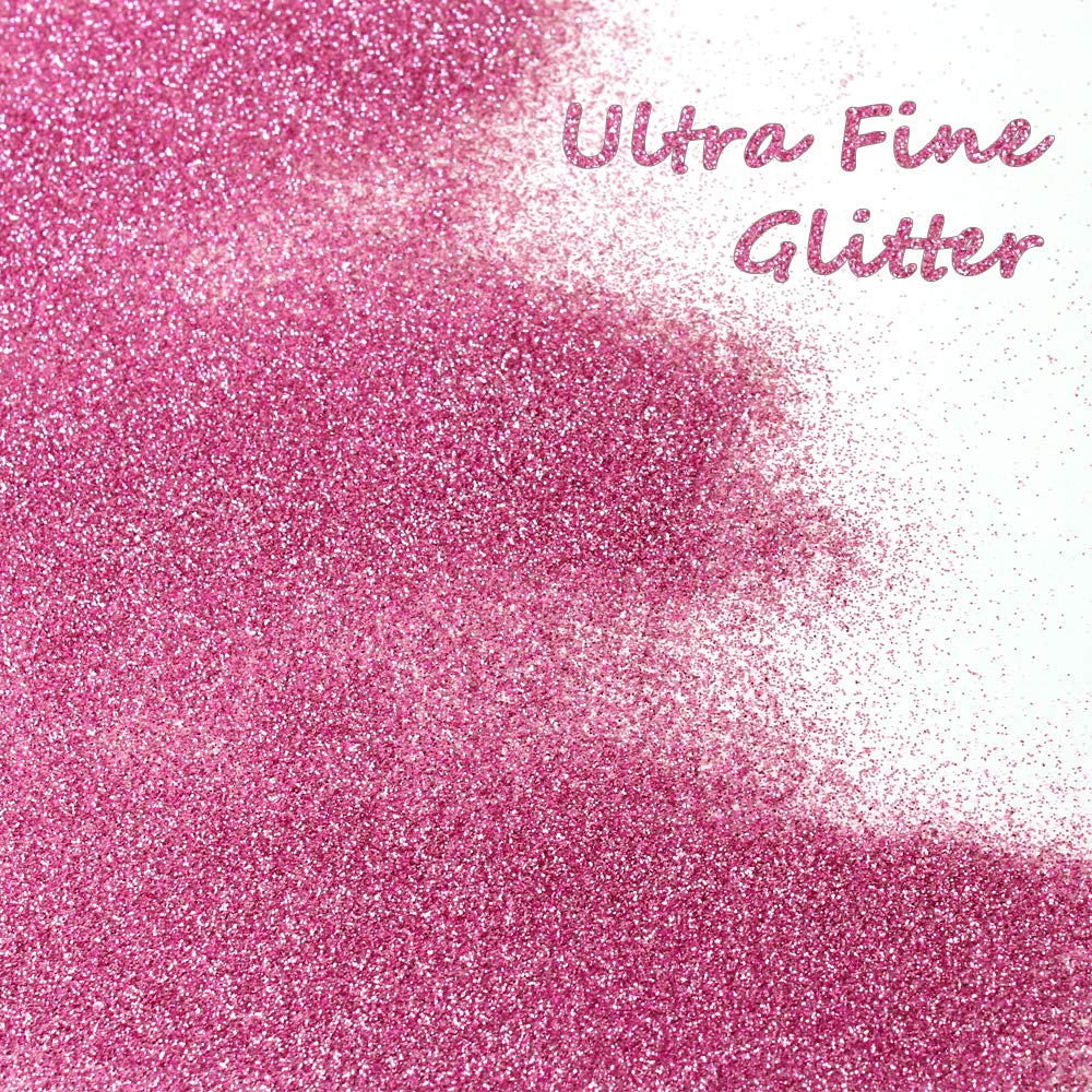 150g Extra Fine Metallic Glitter, Holographic Ultra Fine Glitter Powder for Resin, Tumblers, Makeup Face Eye Hair Body, Crafts Painting Arts, Nail Art (Candy Pink)