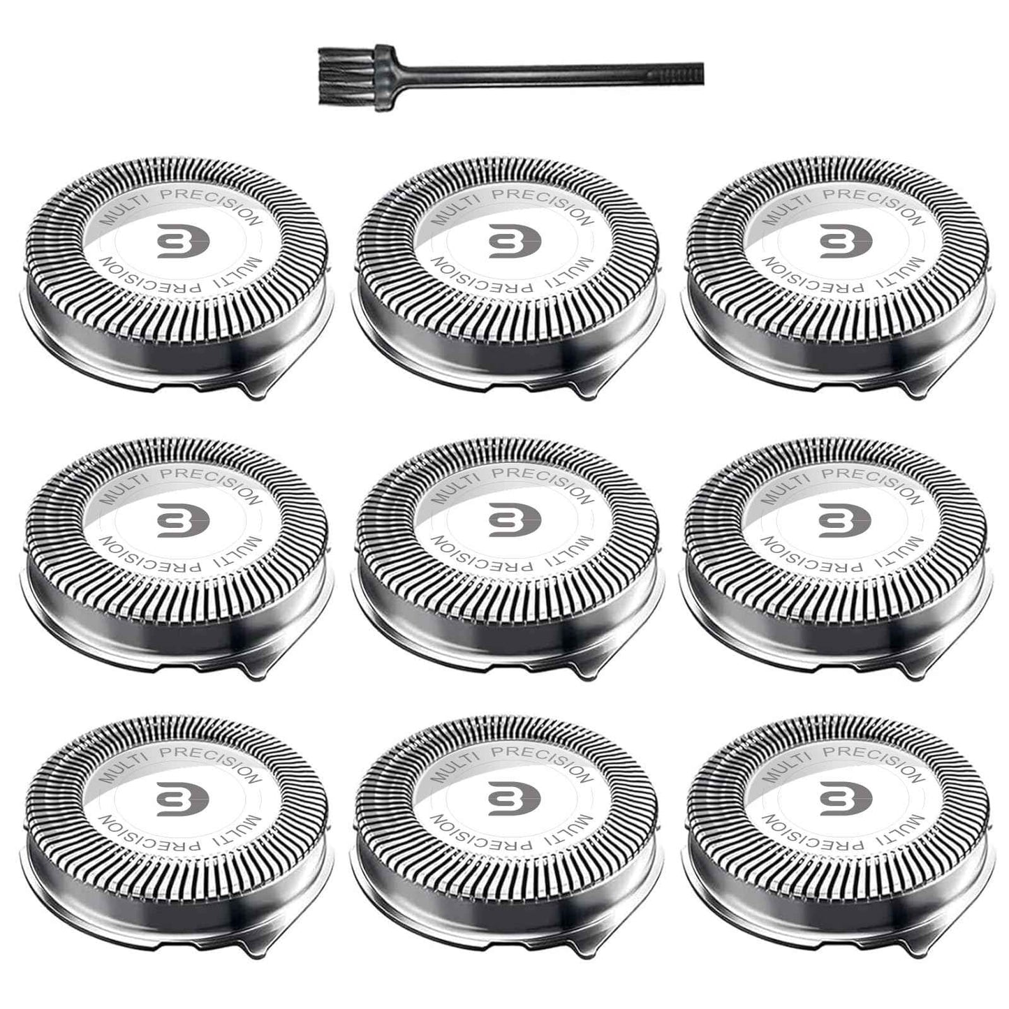 SH30 Replacement Heads Compatible with Philips Norelco Series 3000, 2000, 1000 Shavers and S738 Click and Style, 9 pack