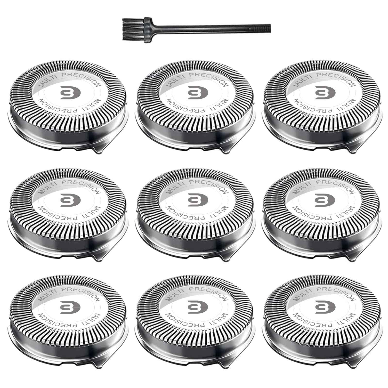 SH30 Replacement Heads Compatible with Philips Norelco Series 3000, 2000, 1000 Shavers and S738 Click and Style, 9 pack