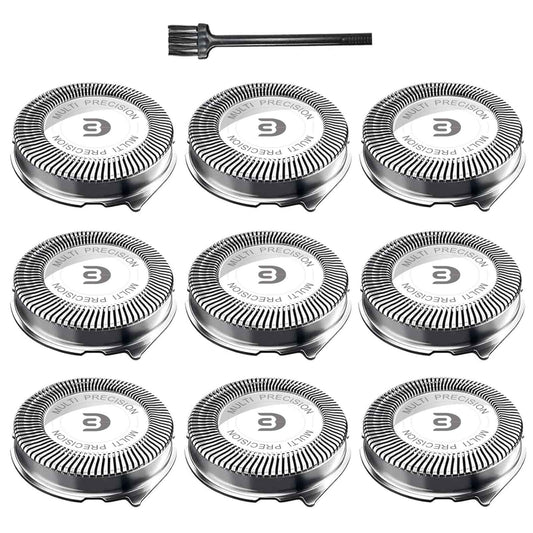 SH30 Replacement Heads Compatible with Philips Norelco Series 3000, 2000, 1000 Shavers and S738 Click and Style, 9 pack