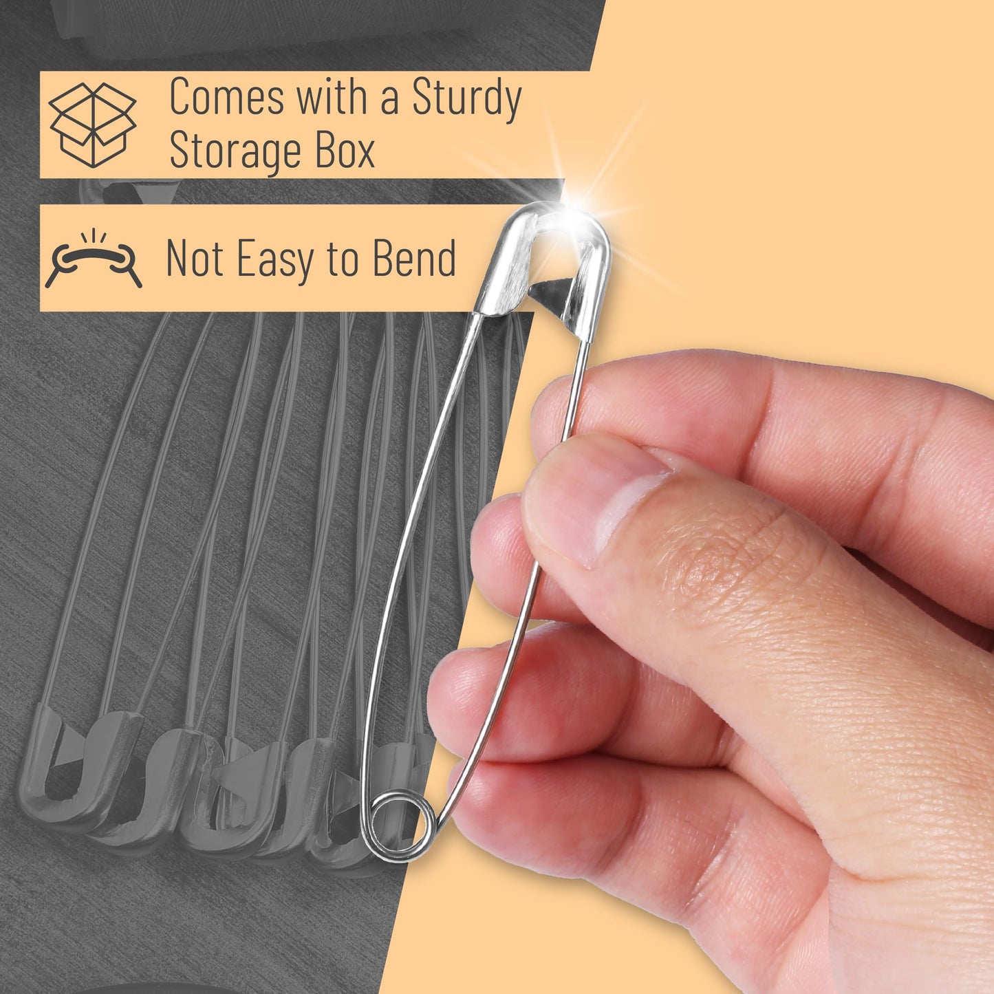 Mr. Pen- Safety Pins, 3 Inch, 100 Pack, Safety Pin, Safety Pins Bulk, Large Safety Pins for Clothes, Safety Pins for Clothes, Heavy Duty Safety Pins, Big Safety Pins Heavy Duty