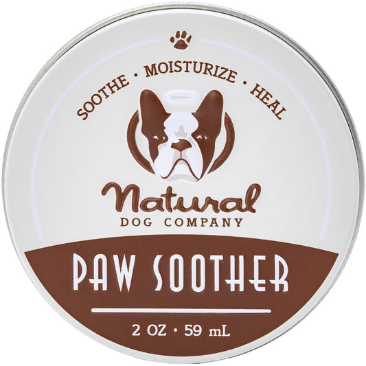 Natural Dog Company Paw Soother Balm, 2 oz. Tin, Dog Paw Cream and Lotion, Moisturizes & Soothes Irritated Paws & Elbows, Protects from Cracks & Wounds