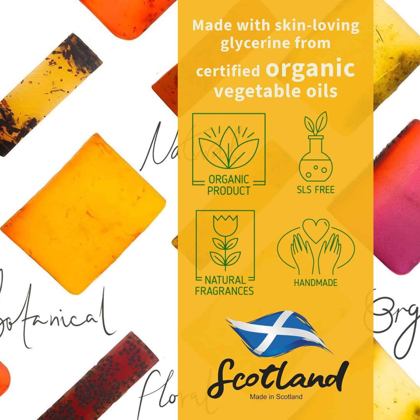 The Highland Soap Company, Handmade Scottish Organic Vegetable Oil Glycerin Soap Bar, Highland Lavender, 5.3oz (Pack of 2)