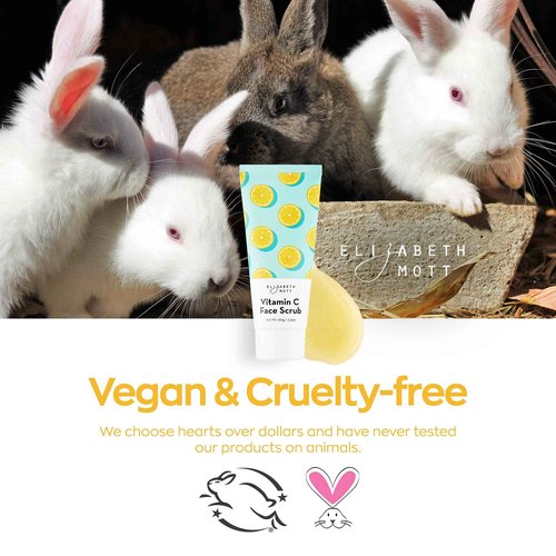 Elizabeth Mott Sure Thing Vitamin C Face Scrub – Heat Activated Exfoliating Facial Cleanser for Deep Pore Cleansing & Smoother Skin – Gentle Brightening Scrub, Vegan & Cruelty-Free Skincare, 3.52 oz