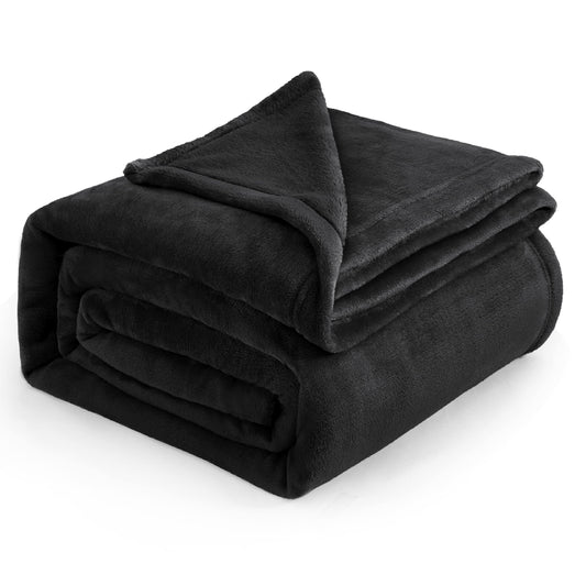 Bedsure Fleece Blankets King Size Black - Bed Blanket Soft Lightweight Plush Cozy Fuzzy Luxury Microfiber, 108x90 inches