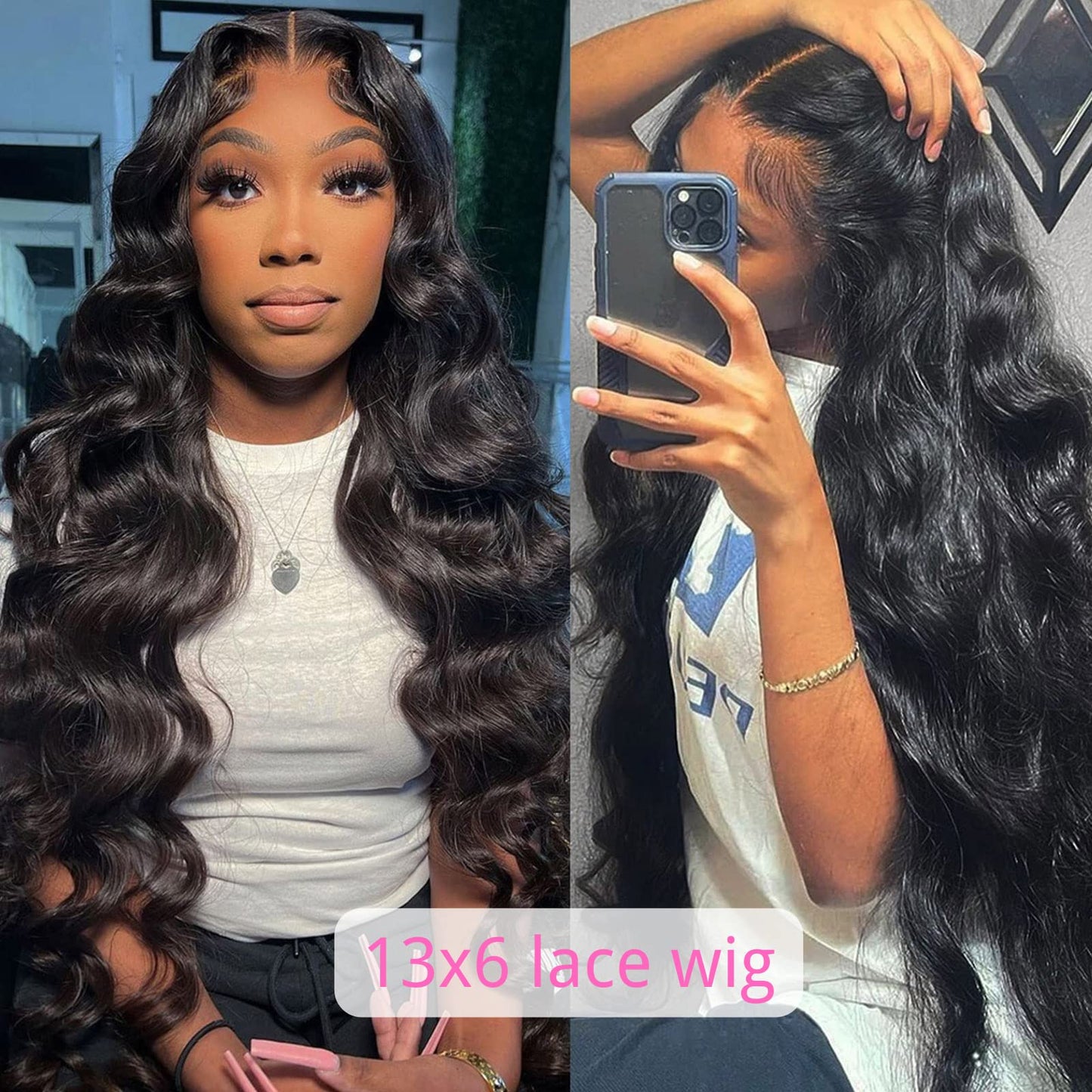 ABBETEY 30 inch Lace Front Wig Human Hair Body Wave 13x6 Lace Frontal Human Hair Wigs for Women 180 Density HD Lace Glueless Wigs Pre Plucked with Baby Hair (30 Inch, 13x6 lace front wig)