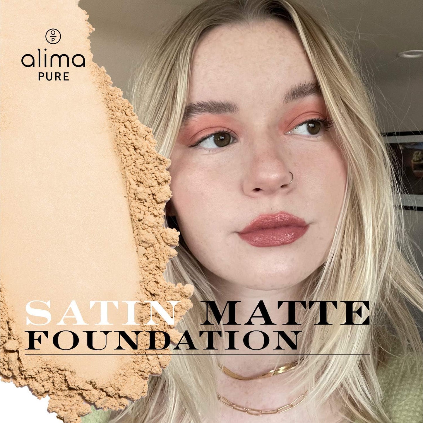 Alima Pure Matte Foundation Loose Mineral Powder Foundation Makeup, Loose Powder Makeup Oil Free Talc Free Powder, Natural Makeup Mineral Foundation Full Coverage Natural Foundation Powder .15 oz/4.5g