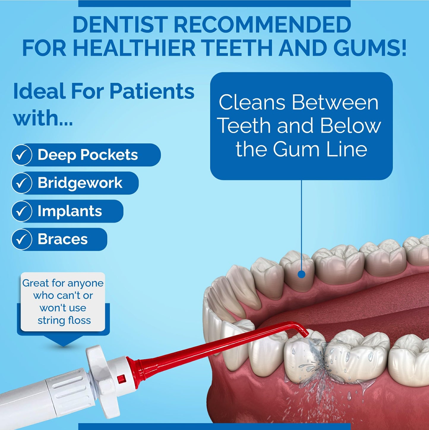 H2Oral Irrigator Dental Care System | Advanced Shower Water Flosser for Healthy Gums and Teeth | Experience Superior Dental Hygiene at Home | Made in U.S.A.