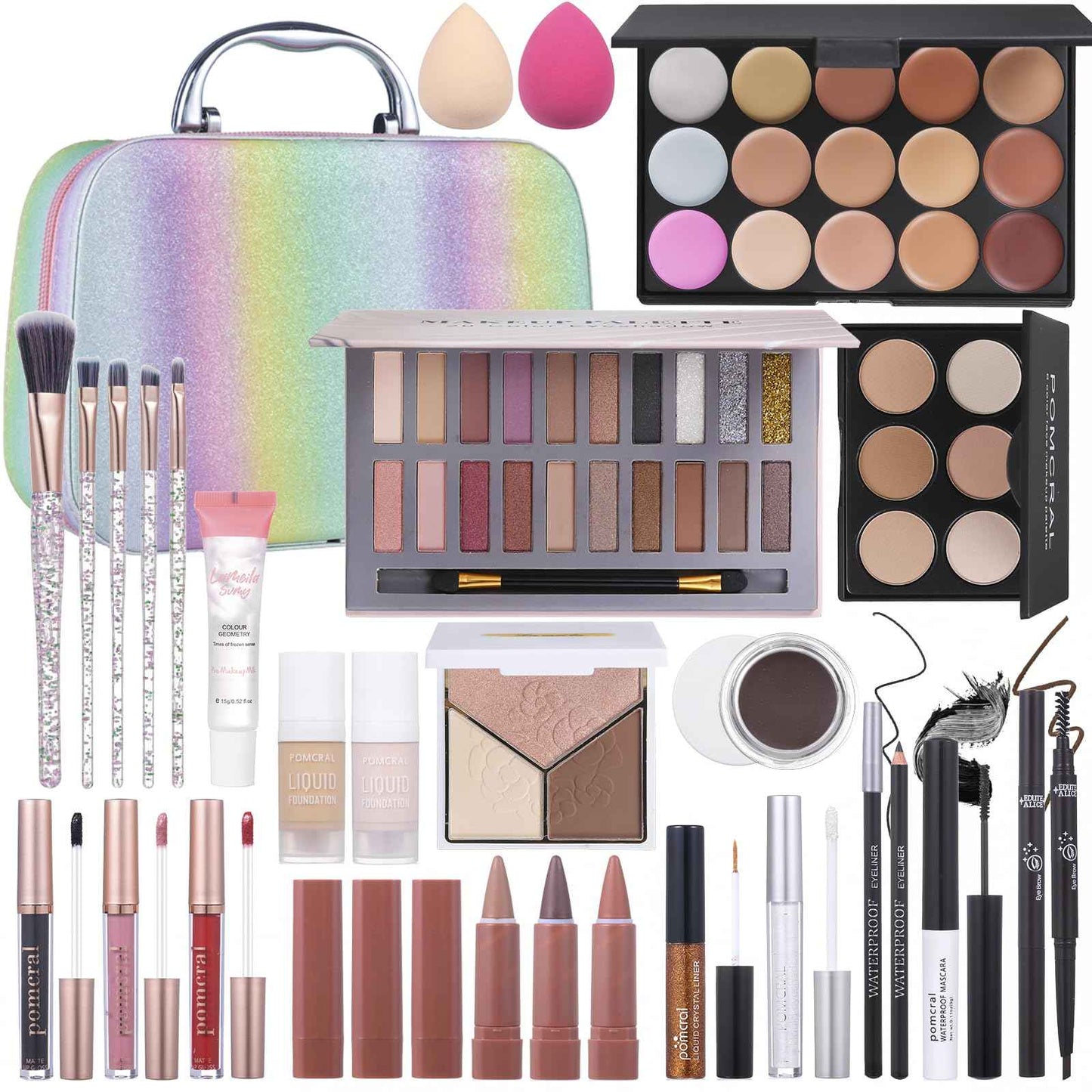 Makeup Kit For Women Full Kit, Makeup Set For Girls Teen Women, Makeup Gift Set With Eyeshadow Palette, Foundation, Concealer, Lipstick, Brushes (20 color makeup kit)