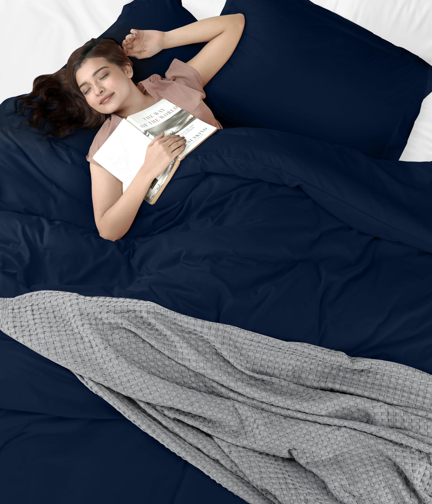 Utopia Bedding Duvet Cover Twin Size - 1 Duvet Cover with 1 Pillow Sham - 2 Pieces Bedding Duvet Cover with Zipper Closure - Soft Brushed Microfiber, 68 X 90 Inches (Twin/Twin XL, Navy)