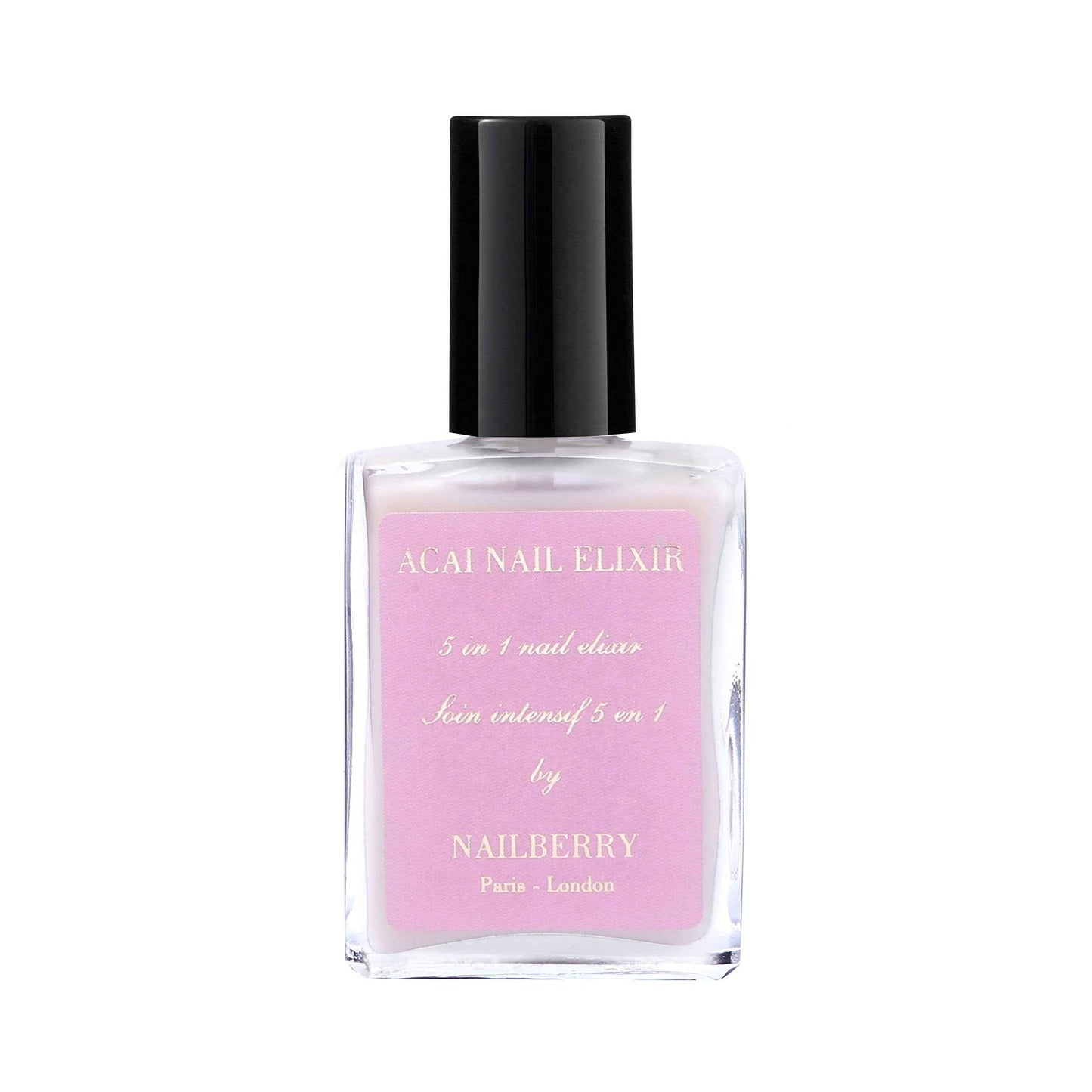 Nailberry Acai Nail Elixir | 5-in-1 Nail Base Coat & Treatment | Nail Treatment & Repair | Strengthens, Hydrates, Protects, Smooths, & Grows | Vegan | Certified Halal & Cruelty Free | 12-Free | 15 ml