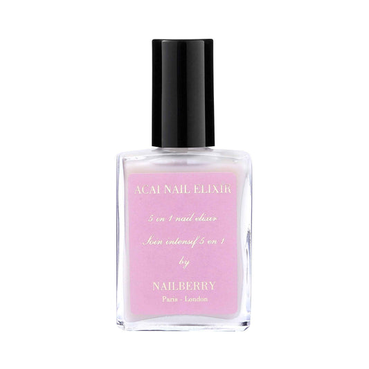 Nailberry Acai Nail Elixir | 5-in-1 Nail Base Coat & Treatment | Nail Treatment & Repair | Strengthens, Hydrates, Protects, Smooths, & Grows | Vegan | Certified Halal & Cruelty Free | 12-Free | 15 ml