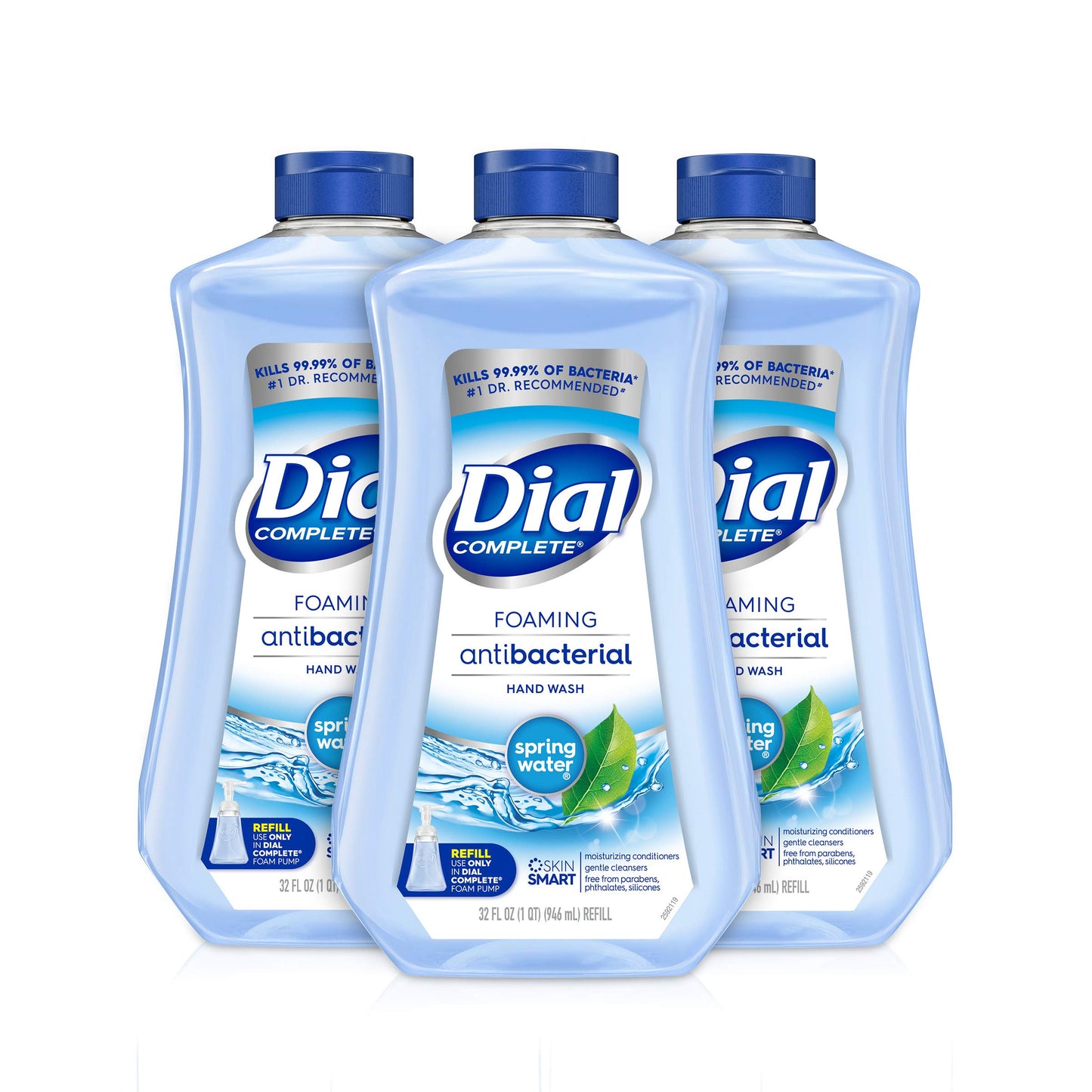 Dial Complete Antibacterial Foaming Hand Soap Refill, 32 Fl Oz (Pack of 3)