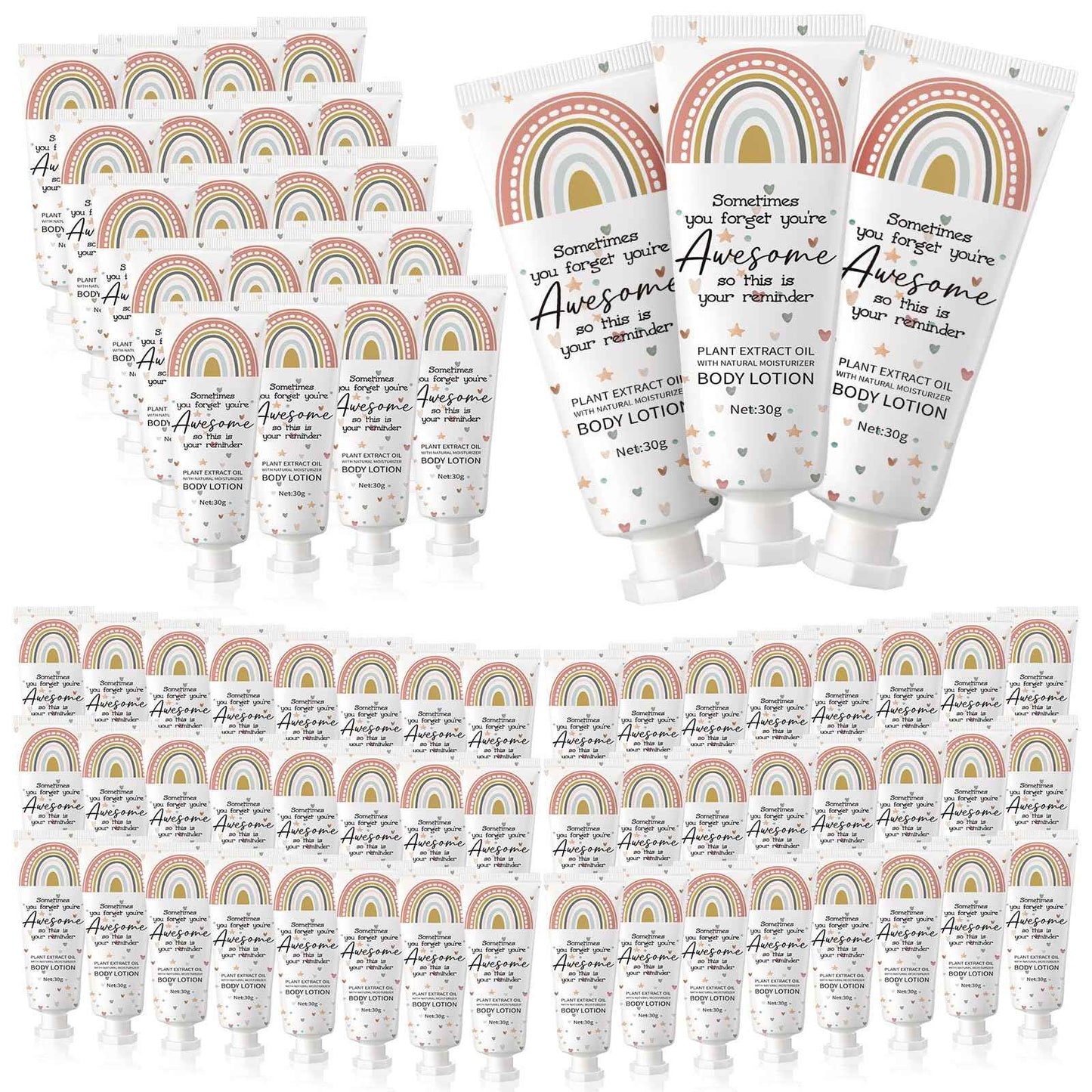 Yaryang 48 Pcs Christmas Mini Body Lotion Gifts Bulk for Dry Skin Travel Size Rainbow Body Cream Christmas Appreciation Gifts Moisturizing Lotion Xmas Stocking Stuffers for Women Ladies Nurse