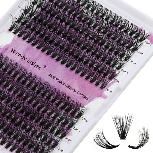 Lash Clusters Individual Cluster Lashes 40D+3D Mink Lashes DIY Lash Extension 12-16mm Mixed D Curl Individual Lashes Cluster Eyelashes Thin Band Eyelash Cluster Cluster Lashes(3D/40D-D,12-16mm Mixed)