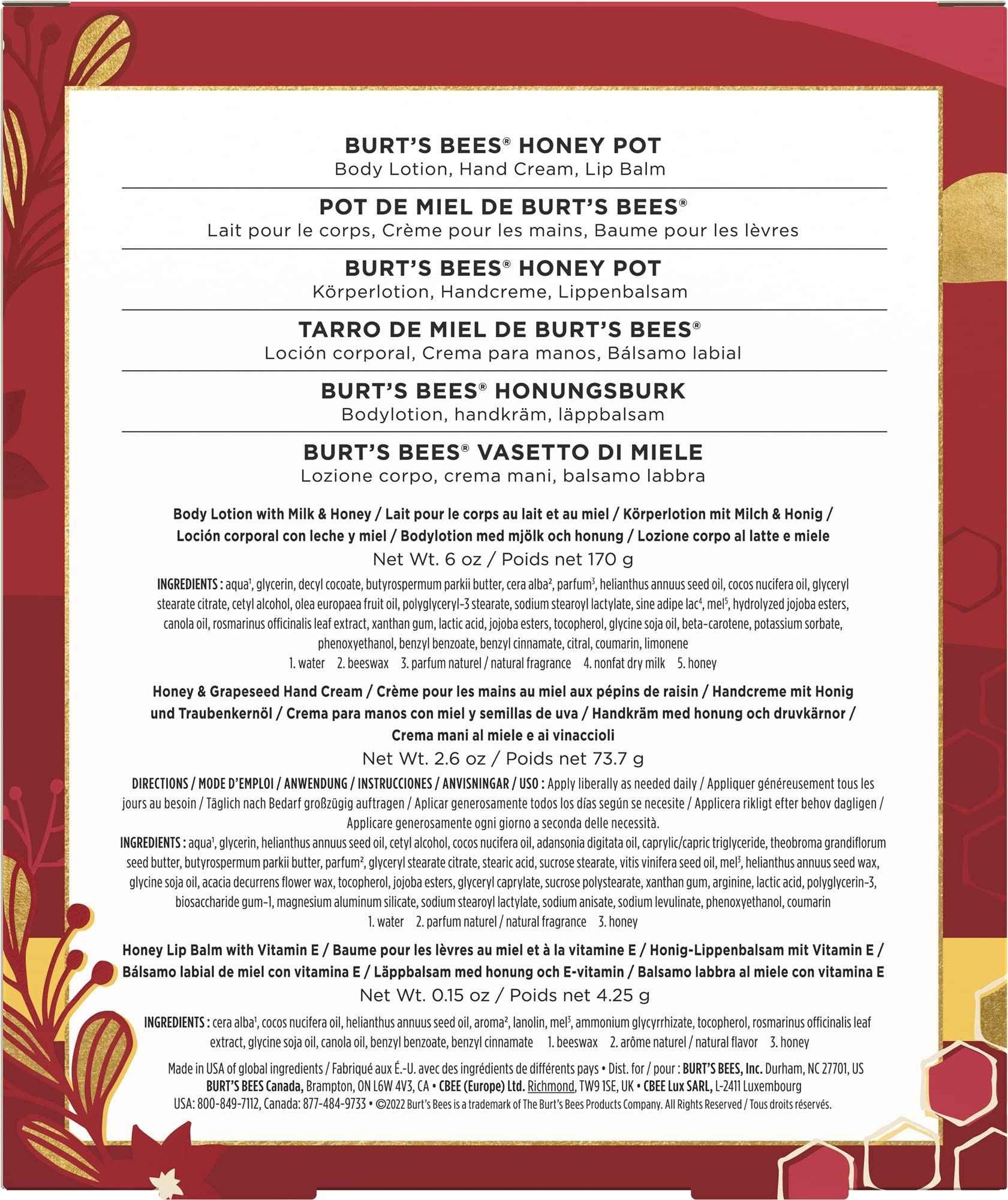 BURTS BEES Honey Pot Gift Set, 1 EA