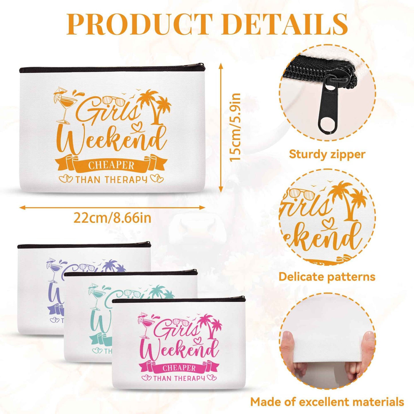 SEAOYOZO Girls Weekend Gifts Makeup Bags for Women Girls Trip Gifts Cosmetic Bag Travel Toiletry Bag Zipper Pouch Friendship Bachelorette Party Favors Birthday Christmas