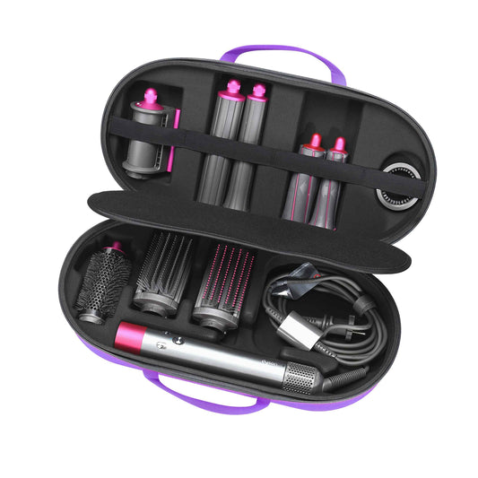 RLSOCO Airwrap Case for Dyson Airwrap Complete Long/Complete Styler HS08 HS05 HS01,NOT for Dyson Airwrap i.d. - Fits 4pcs Long Barrels or Short Barrels - Violet (Case Only,Hair Styler is not Included)