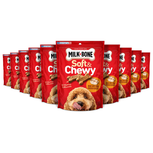 Milk-Bone Soft & Chewy Dog Treats, Chicken Recipe, 5.6 Ounce (Pack of 10) Made with Real Chicken Breast