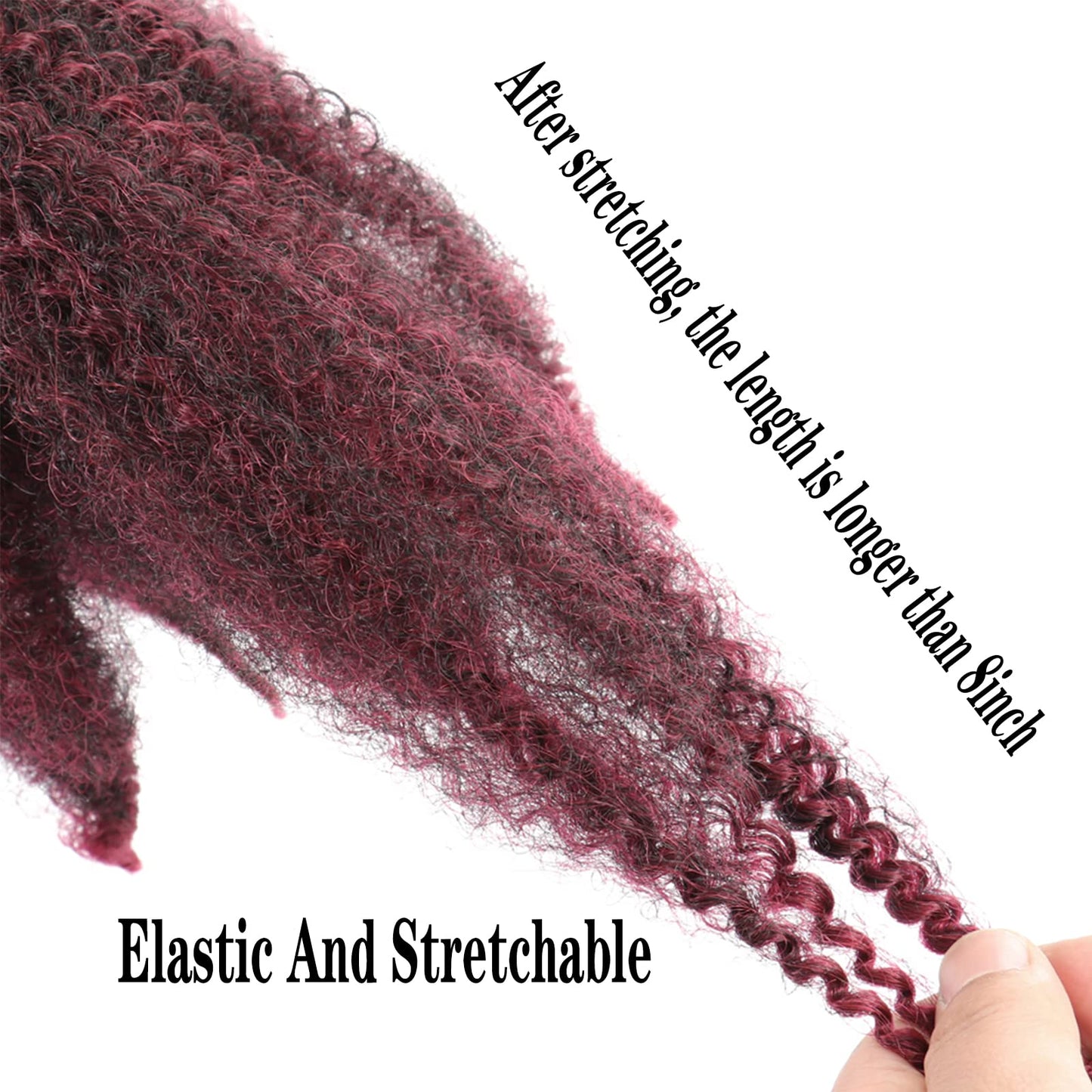 6Packs Marley Braiding Hair for Twists 8Inch Short Afro Kinky Twist Crochet Braids Ombre Synthetic Fiber Hair Extensions for Women(1B-Bug#)