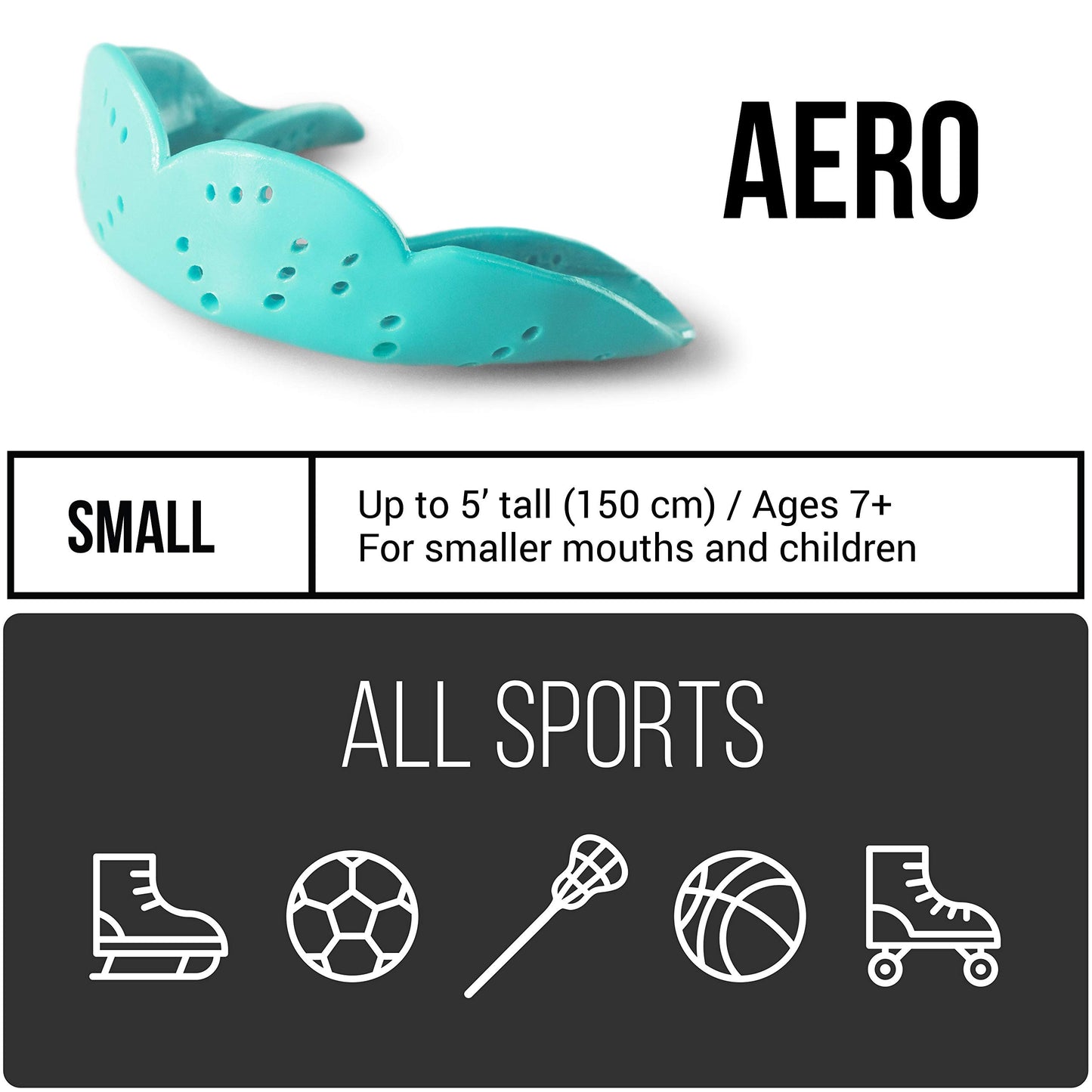 SISU Aero Small Mouthguard, Electric Blue - 1.6mm Thin - Custom-Molded Fit - Slim Design - Remoldable Up to 20 Times - for Team Sports - Non Toxic