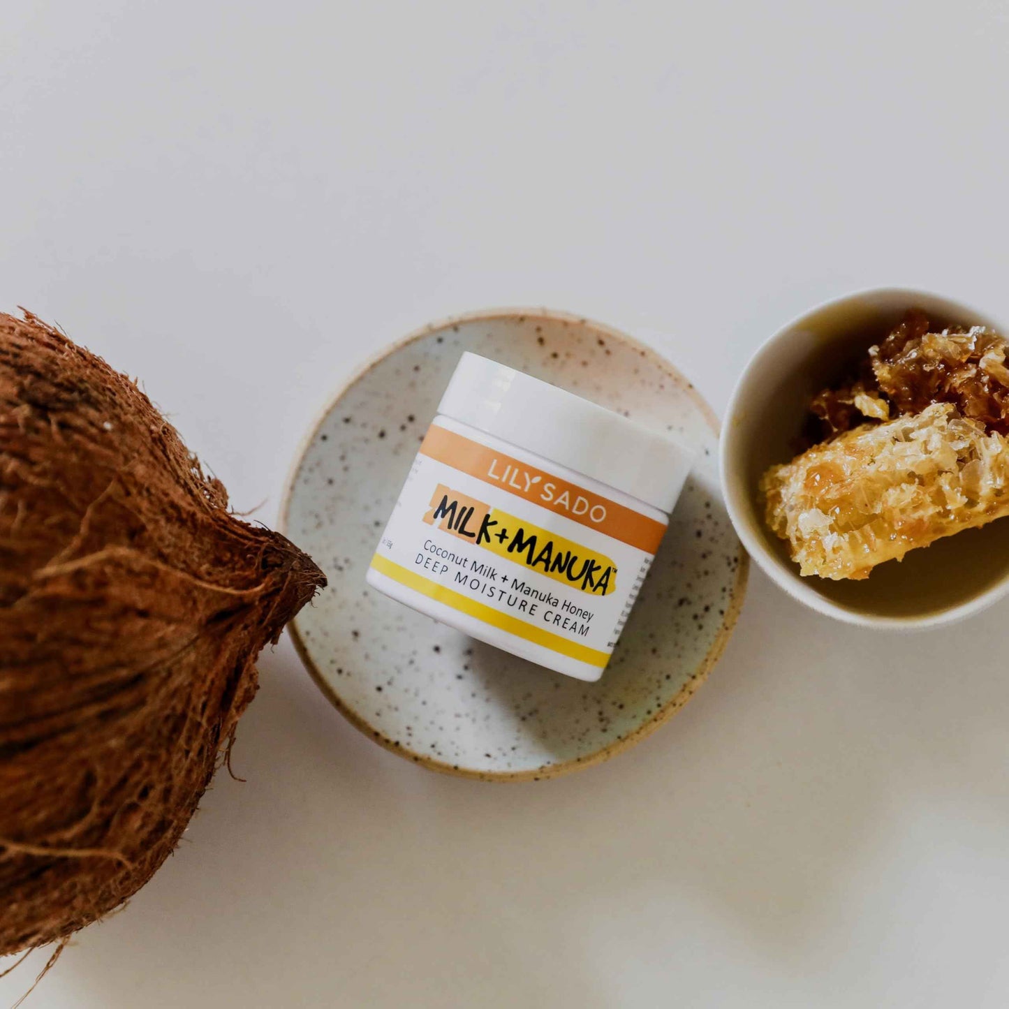 LILY SADO MILK+MANUKA™ Coconut Milk and Manuka Honey Natural Face Moisturizer - Non Greasy Organic Facial Cream with Cocoa Butter and Gotu Kola - Amazing Anti-aging Formula