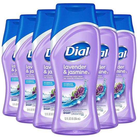 Dial Body Wash, Lavender & Jasmine, 12 Ounce (Pack of 6)