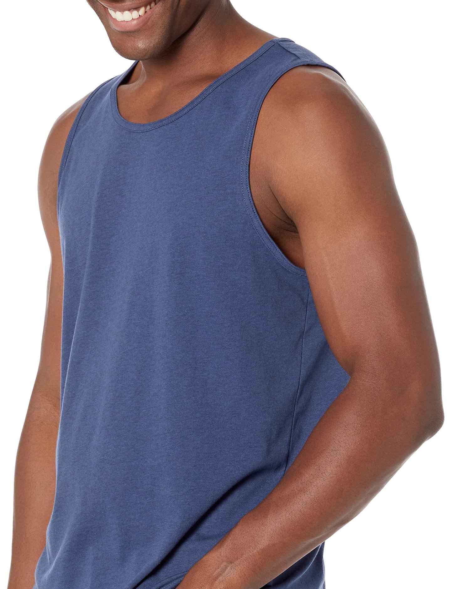 Amazon Essentials Men's Regular-Fit Tank Top, Blue Heather, X-Small