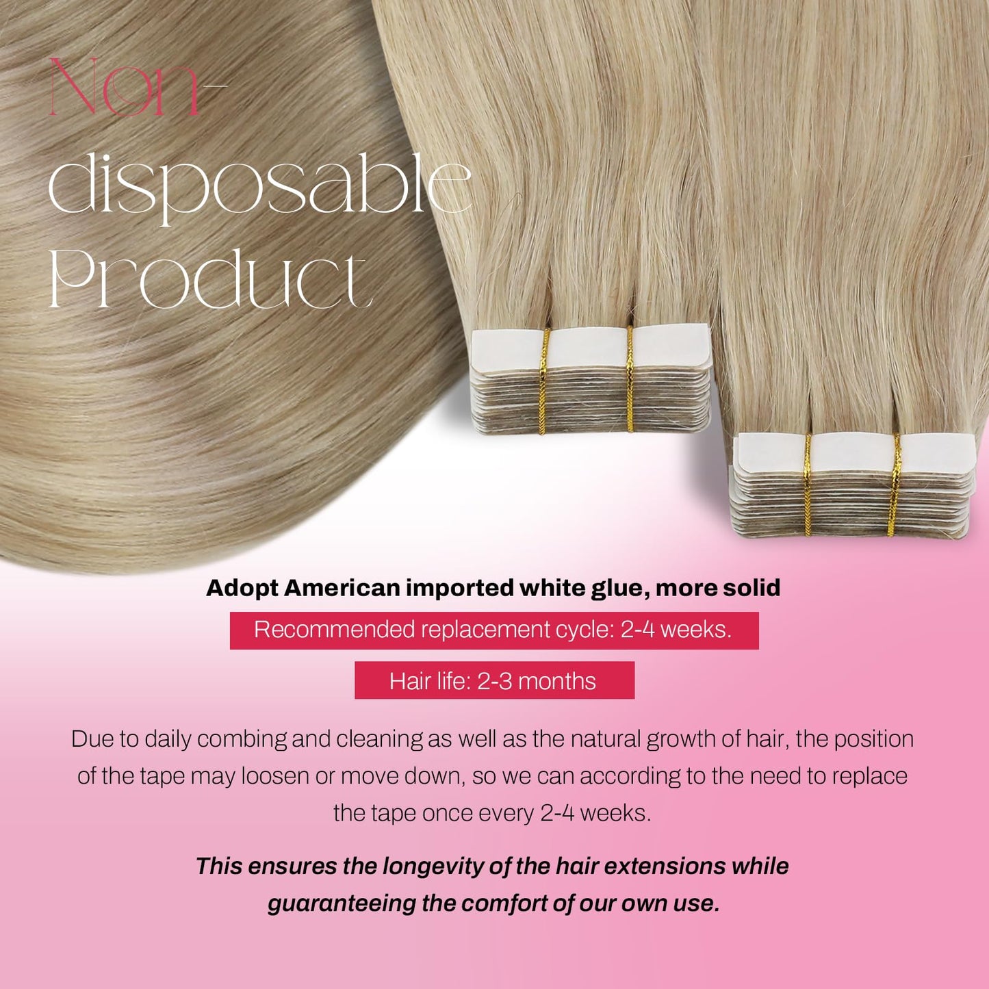 Moresoo Tape in Hair Extensions Human Hair Blonde Highlighted Hair Extensions Tape in Ash Blonde Highlighted with Bleach Blonde Hair Extensions Real Human Hair Tape in 18 Inch #P18/613 20pcs 50g