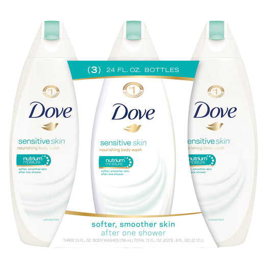 Dove Body Wash, Sensitive Skin 24 oz, Pack of 3