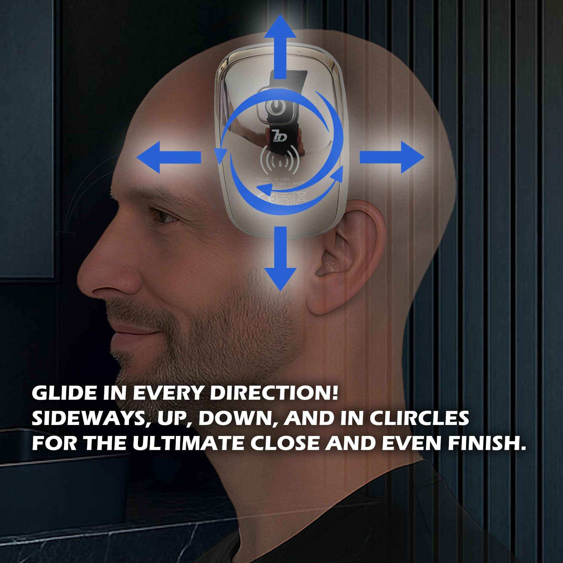 Head Shavers for Bald Men, 7D Stainless Steel Blades & Wireless Charging Base, Waterproof Skull Shaver with Digital Display, Powerful Motor, Wet & Dry Kit for Men, Flex Series.