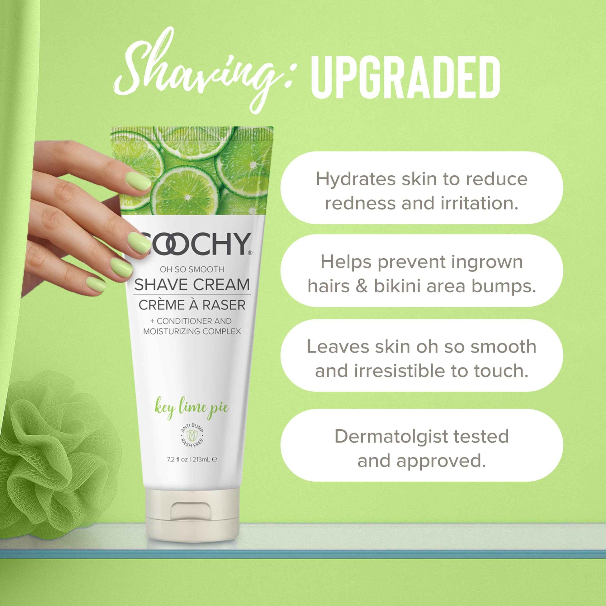 Coochy Shave Cream - Moisturizing Shave Lotion - Gentle Intimate Shaving Cream - For Bikini Area, Underarms, Legs & More - Rash-Free, Hydrating Formula - Key Lime Pie, 32 oz