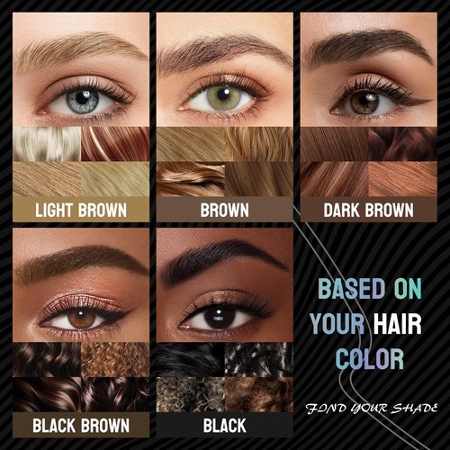 2-in-1 Dual-Ended Eyebrow Pen with 2 Tip brow pen and Precise Brush-Tip,Microblading Eyebrow Pencil,Brow Pen for Natural Waterproof and Long-Lasting Brows (Black brown)