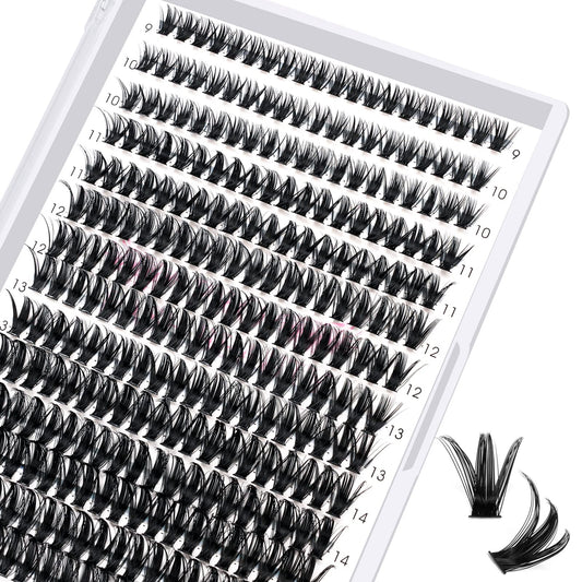 280 Pcs Individual Lashes 50D-C-9-16mix Lash Clusters Wispy Lashes Cluster Lashes That Look Like Eyelash Extensions DIY Lashes At Home (50D-c-9-16mix)