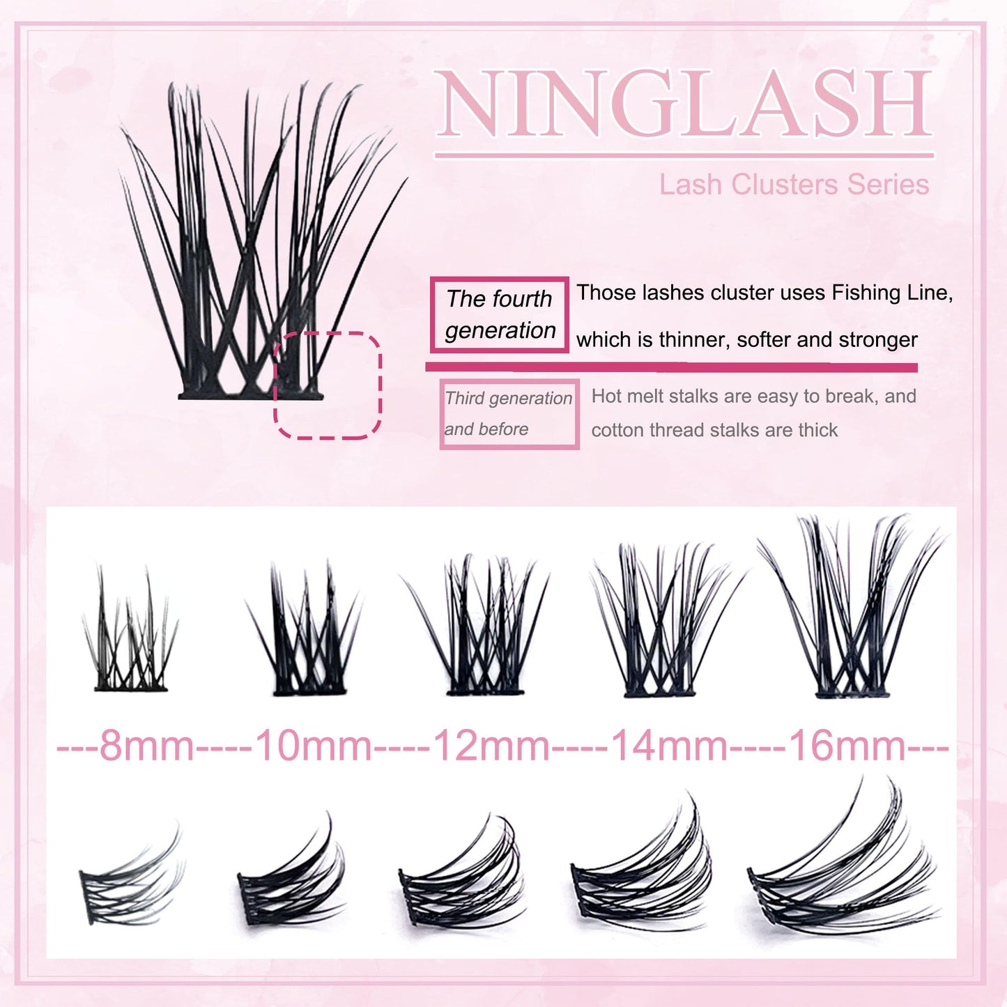 Lash Clusters 120 Pcs D Curl Lash Extension Soft Natural Lightweight 8/10/12/14/16mm Mix Resuale Wispy Eyelash Extension at Home for Eyelash Cluster