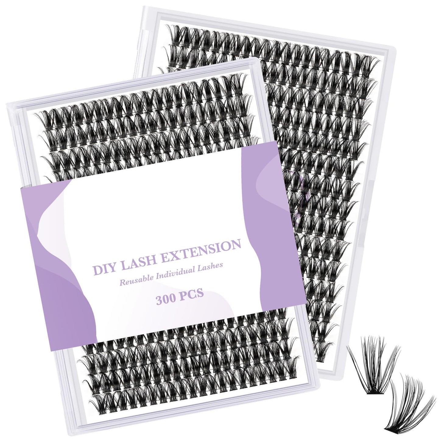 Manga Lash Clusters DIY Individual Lashes 40D-0.07D-11mm 300 PCS False Eyelash Cluster Volume Lashes Extension 30D 40D 40D D Curl Lash Clusters DIY lash Extensions at Home (40D-0.07D,11mm)