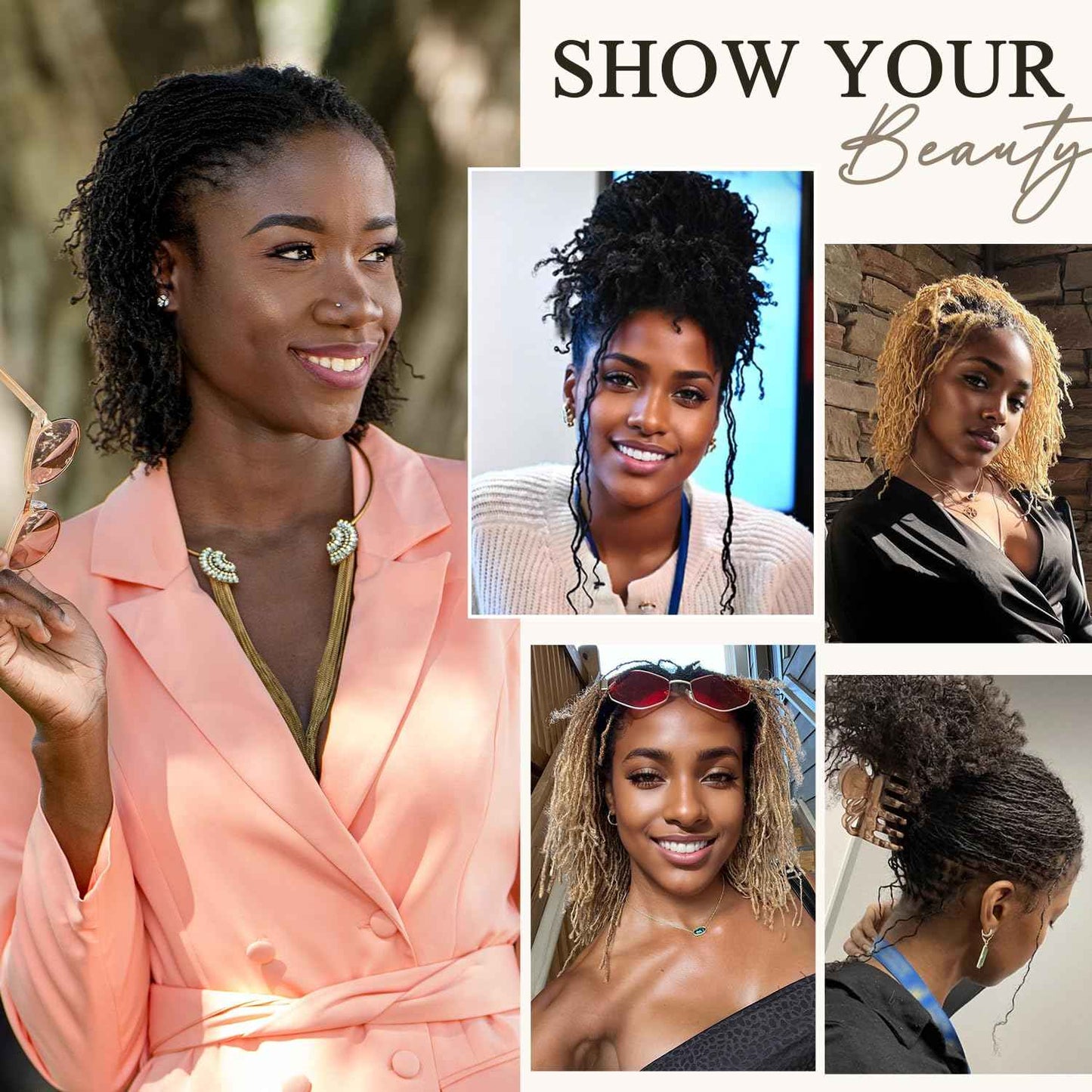 DAIXI Handmade Interlocking Sisterlocks Curly Tips 100% Real Human Hair Permanent Micro Locs Extensions Natural Looking Soft Dreadlocks Can Be Bleached and Dyed.(1B - 0.2cm, 8 Inch 30 Strands)