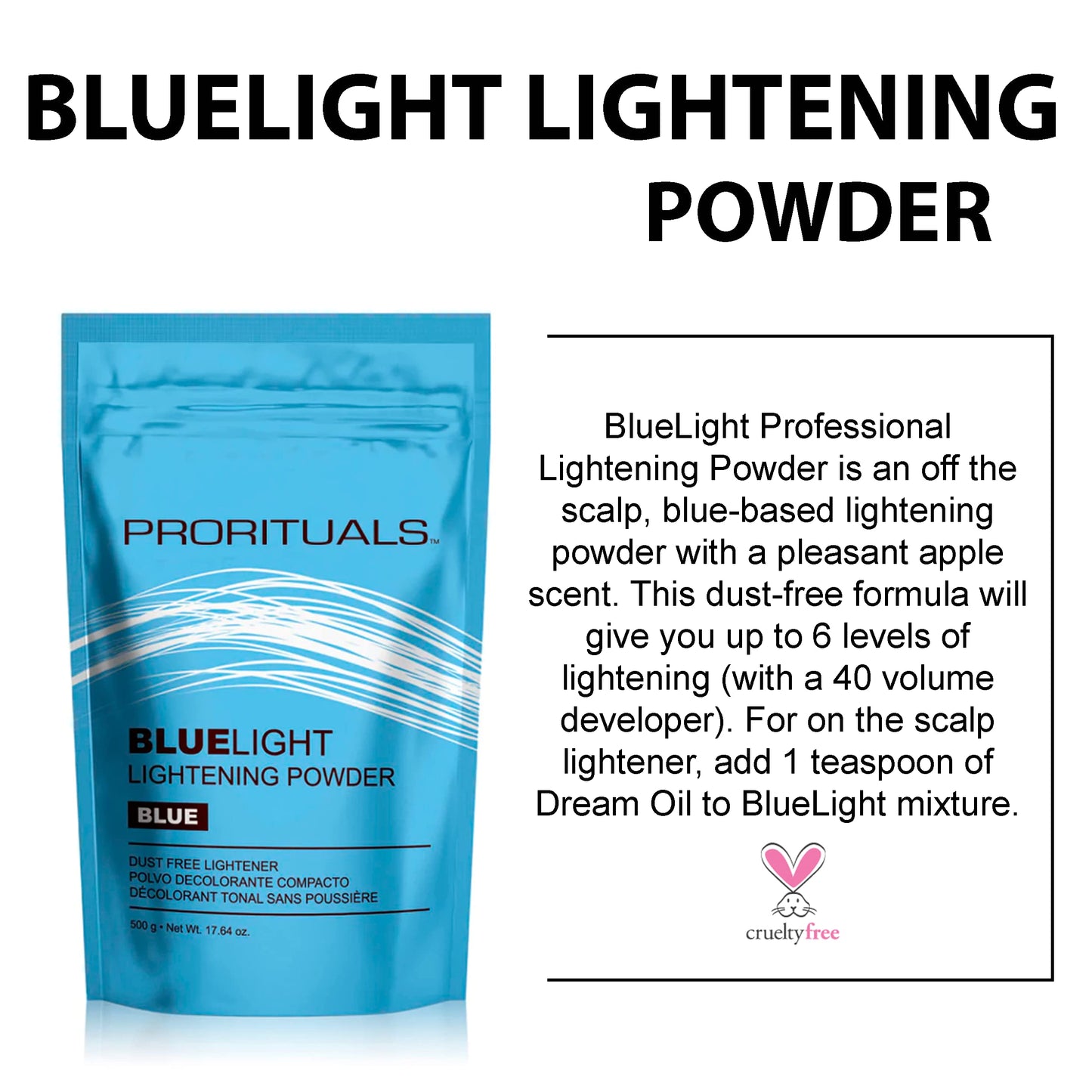 Prorituals Hair Bleach Bluelight Lightening Power Blue - Powerful Lightening for Salon-Worthy Results | Ideal for Bleach Hair Dye & Bleach for Hair at Home,17.64 Oz