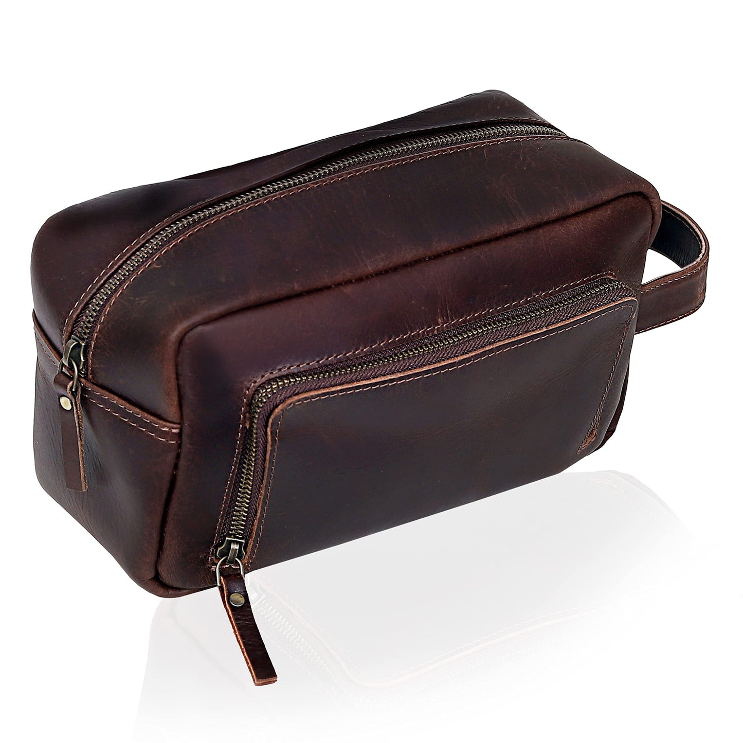 Men's Toiletry Bag Leather Travel Toiletry Bag Dopp Kit for Men Shaving Bag for Travel Accessories 101 YEAR QUALITY REPLACEMENT WARRENTY