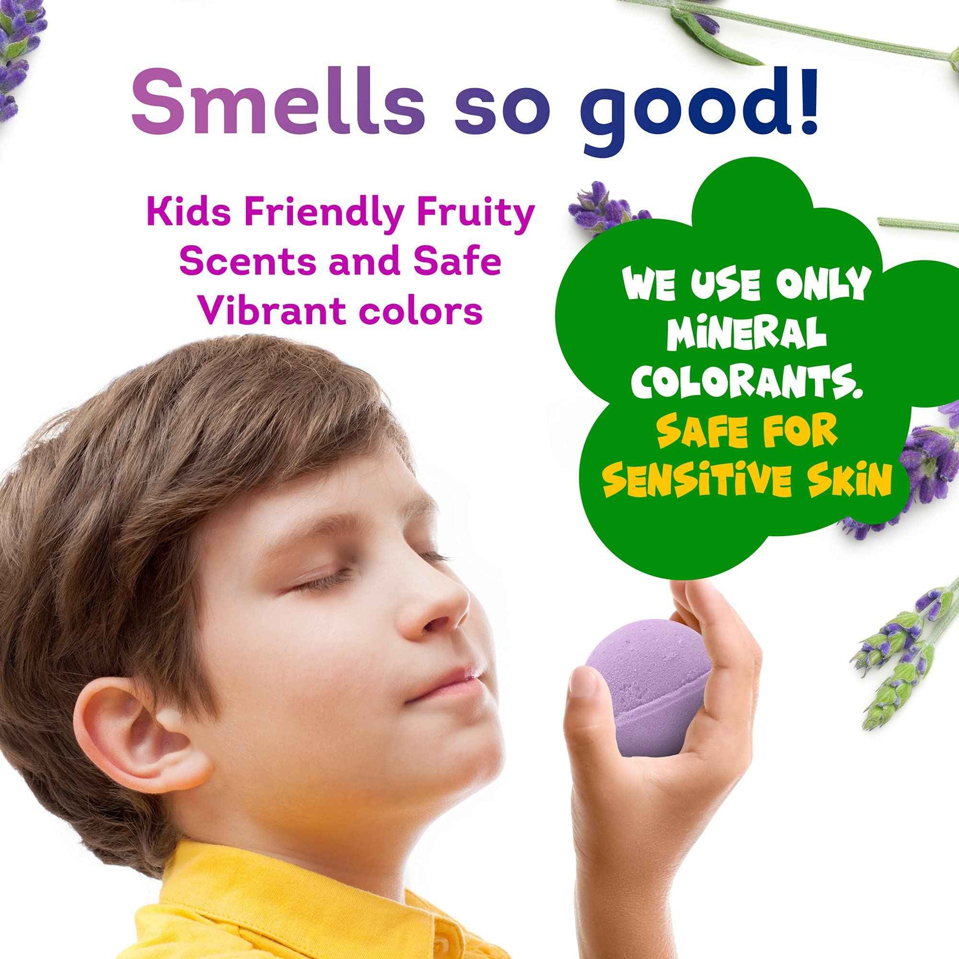 Made in USA 6 Organic Bath Bombs for Kids Set with Cat Toys Surprise Inside for Kids - Surprise Cute Cats Inside Each Fizzy Bath Ball - Natural and Safe for Girls, Boys, Teens - Perfect for Gift