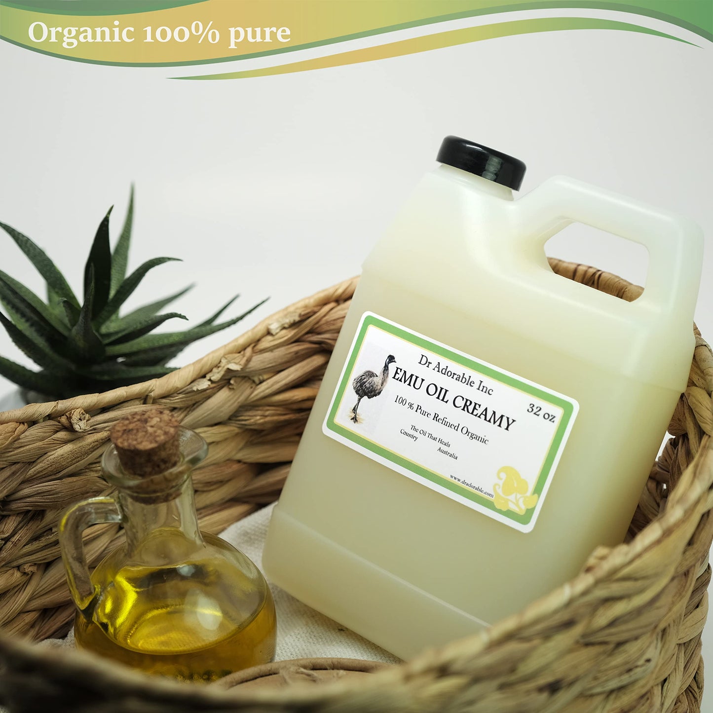 Dr Adorable - 32 oz - Creamy Emu Oil - 100% Pure Natural Organic