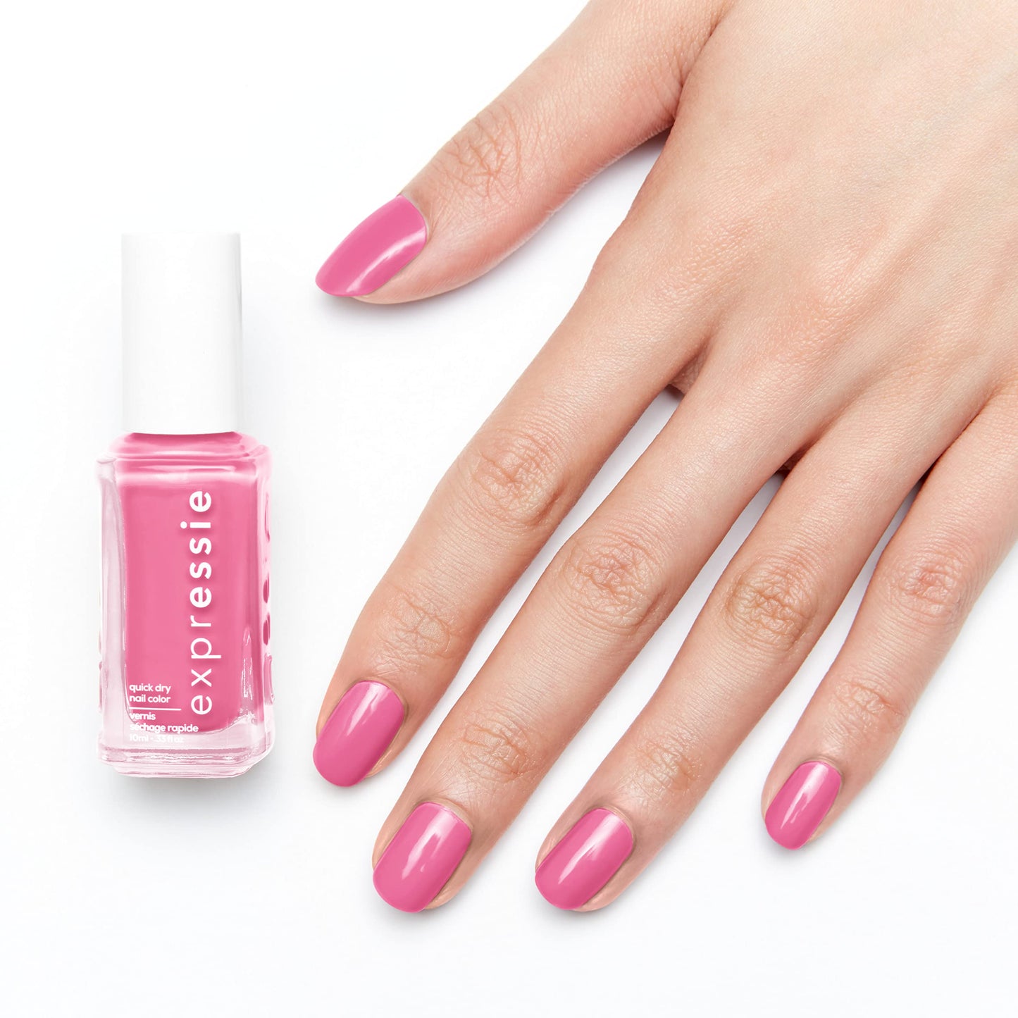 essie Expressie Nail Polish, Quick-Dry Bubblegum Pink Nail Polish, Vegan, Makin' Moves, 0.33 fl oz