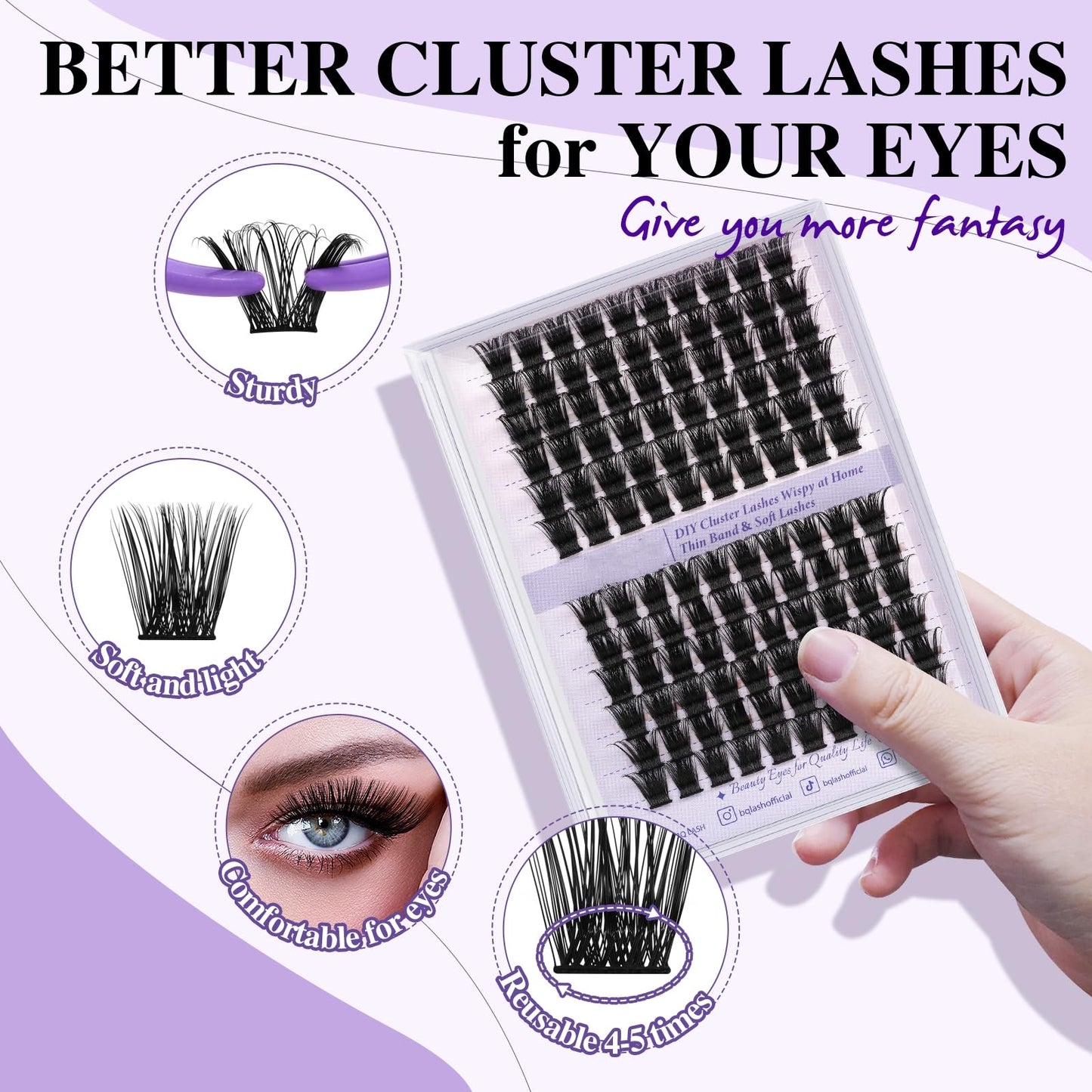 Clusters B18 Clusters Lashes 120 PCS Eyelash Clusters D Curl 16mm Individual Lashes Wispy Volume False Eyelashes Soft Lightweight DIY Eyelash Extension at Home (B18,D-16mm)