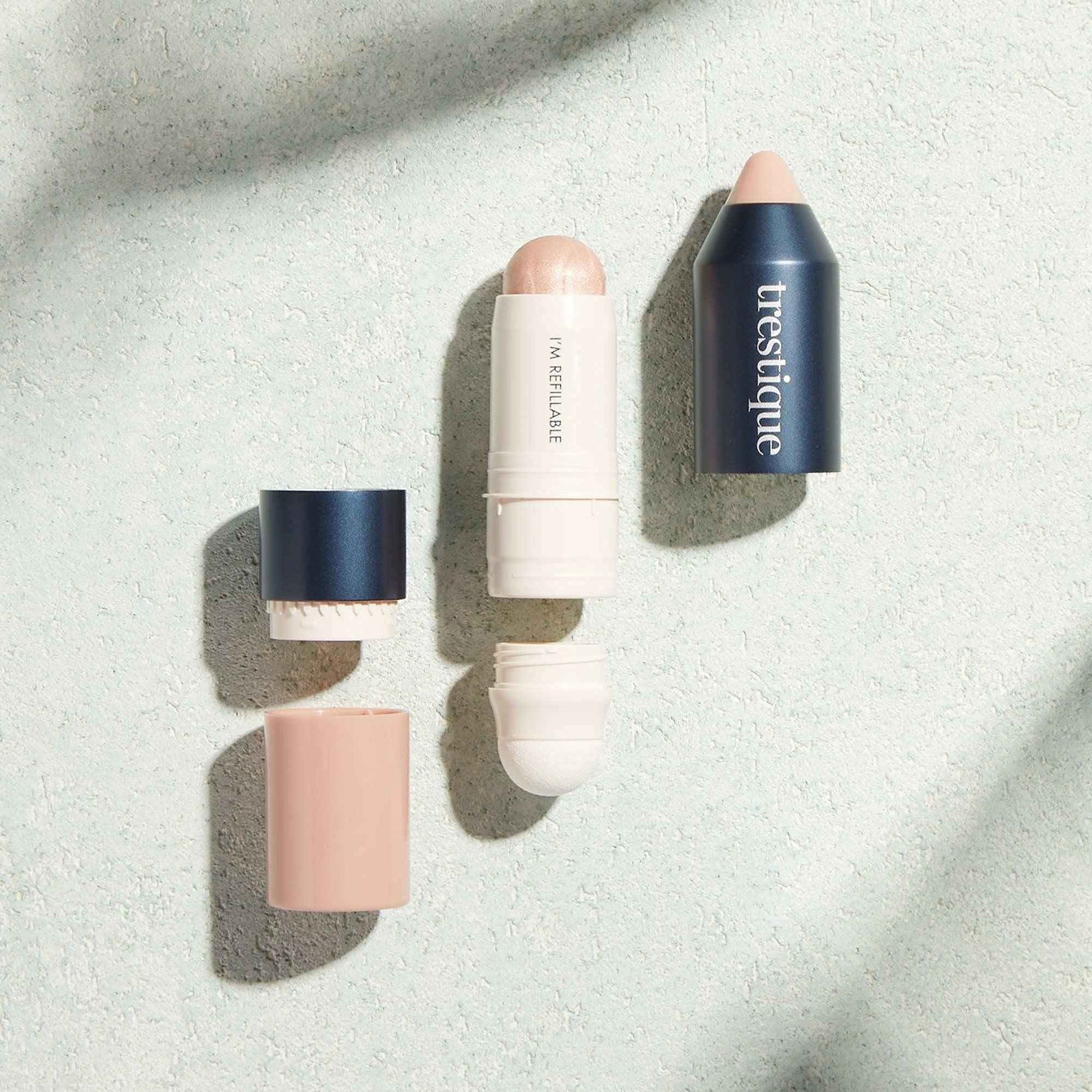 trestique Highlight Stick, Illuminator Makeup For Face, Highlighter Makeup Stick, Face Highlighter Bronzer - Refillable