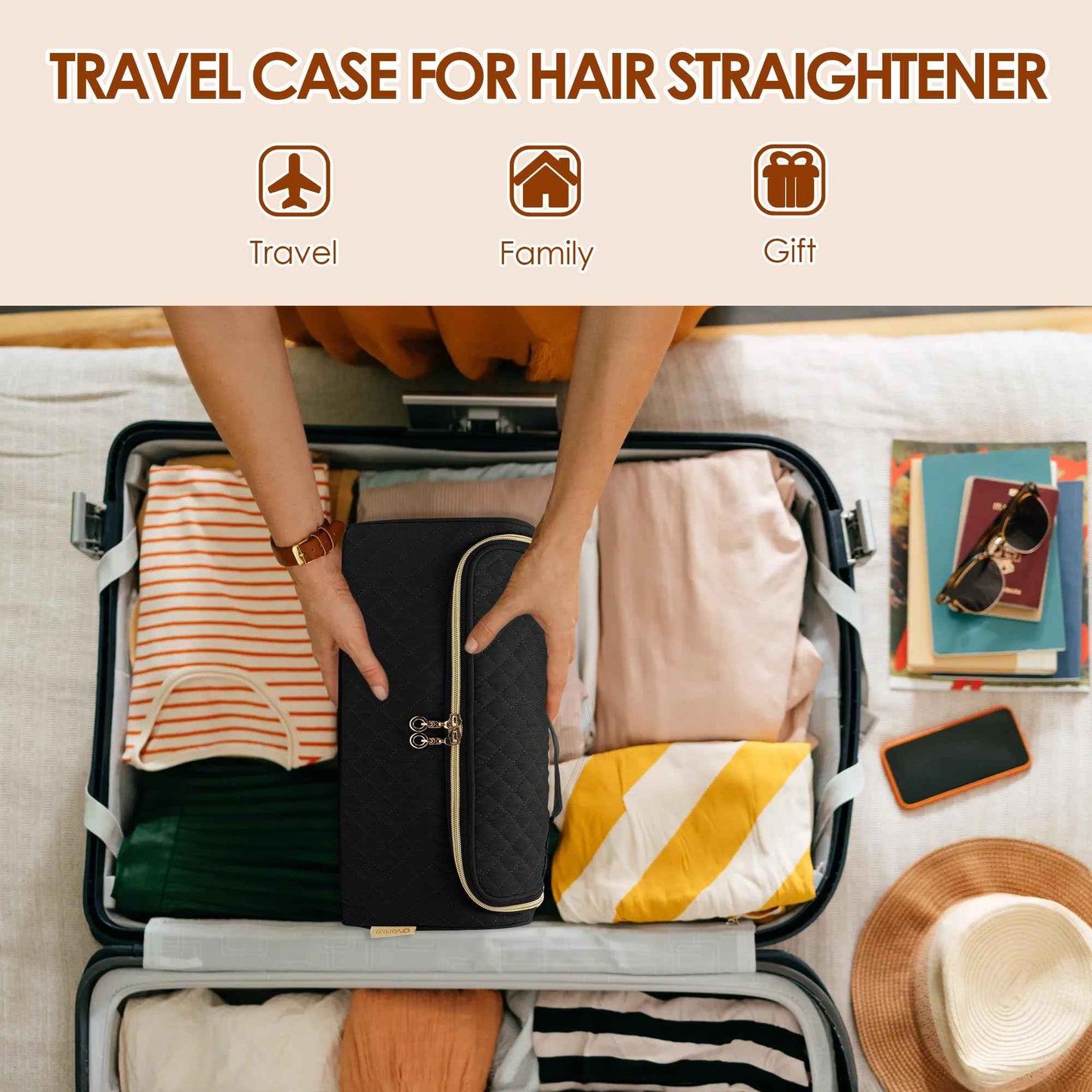 Yarwo 2026 Upgraded Travel Carrying Case Compatible with Shark FlexStyle Styling HD 430/440, Portable Storage Bag for Dyson Airwrap and Hair Styler Attachments, Black (Bag Only)