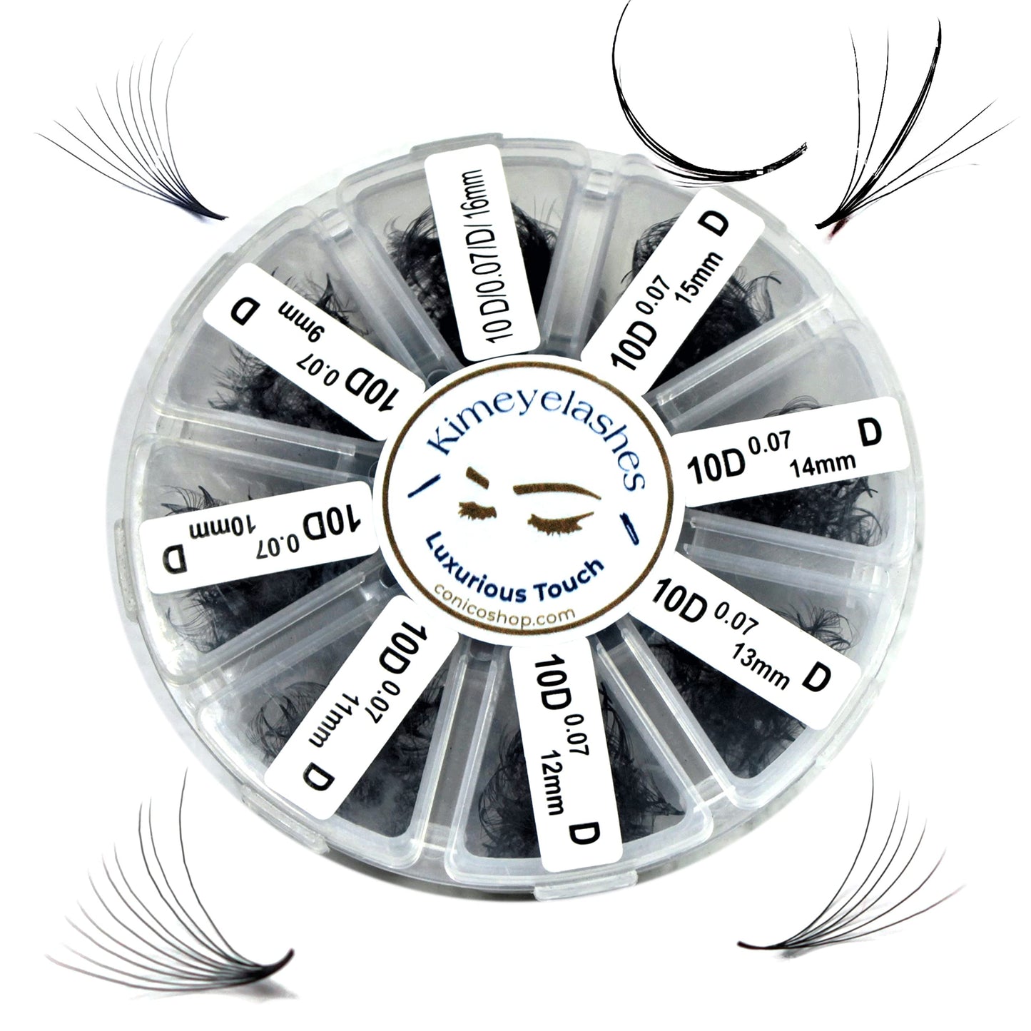 1000 Premade volume fans Mixed lengths 9-16mm loose Fans C, D Curl. Handmade eyelash extensions supplies Russian volume lash promade fan 4D 5D 6D 7D 8D 9D 10D (Curl C, 10D - 0.07)