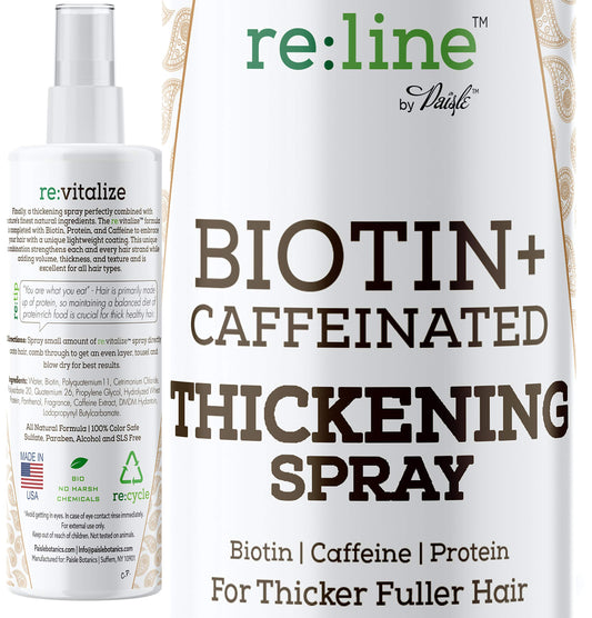 Biotin Hair Thickening Spray for Hair Growth Spray NATURAL Hair Thickener for Fine Hair Volume Spray for Fine Hair Volumizer for Hair Spray Color Safe - BIOTIN & CAFFEINE - Get Thicker Hair in Seconds